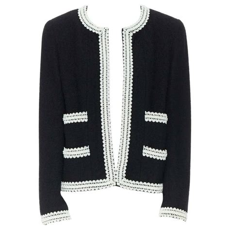 chanel black boucle jacket